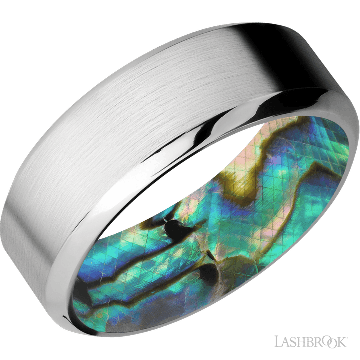 Cobalt Chrome & Abalone Lashbrook men's wedding band