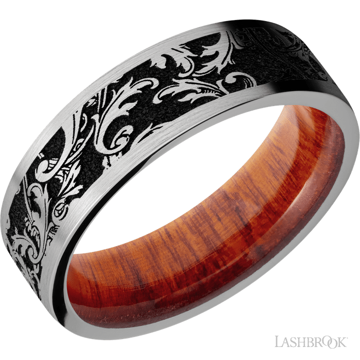 Titanium Black Leaf & Pernambuco Lashbrook men's wedding band